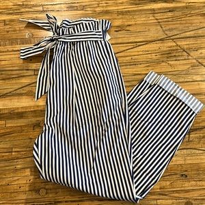 NWT Zara navy and white striped pants